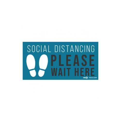 Social Distancing Floor Graphic, 6 in x 12 in, Blue